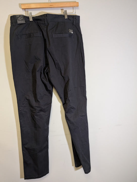 New Women’s Fox Racing Dodds Chino Pant Black Skinny Fit Pants Mid Rise Size 80