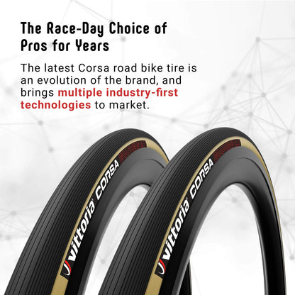 Vittoria Corsa Graphene 2.0 - Race Road Bike Tire - Tubeless Ready Bicycle Tires2
