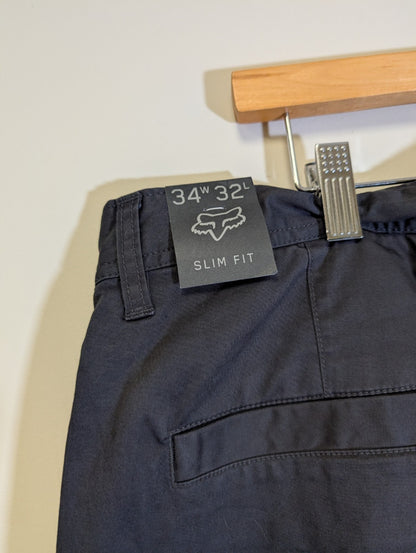 New Women’s Fox Racing Dodds Chino Pant Black Skinny Fit Pants Mid Rise Size 81