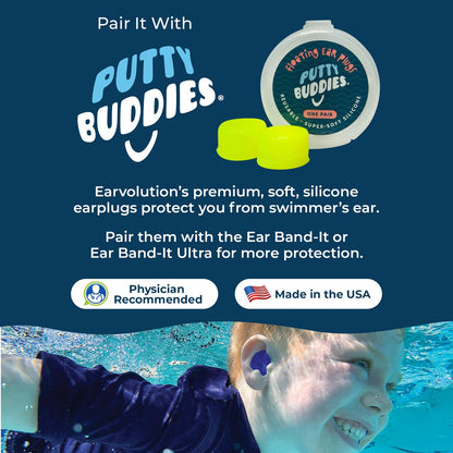Earvolution Ear Band-It Original Swimming Headband for Kids/Adults - Invented by6