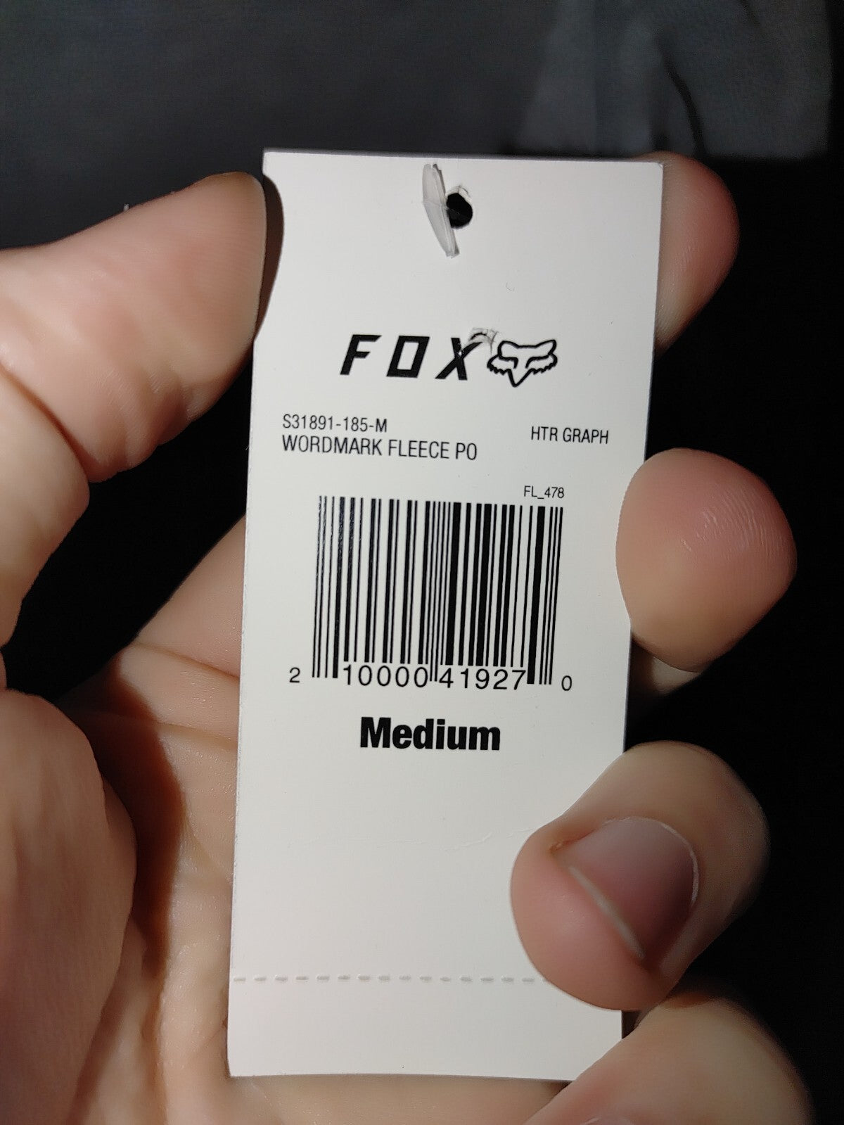 Fox Mens Wordmark Fleece Pullover Gray Medium2