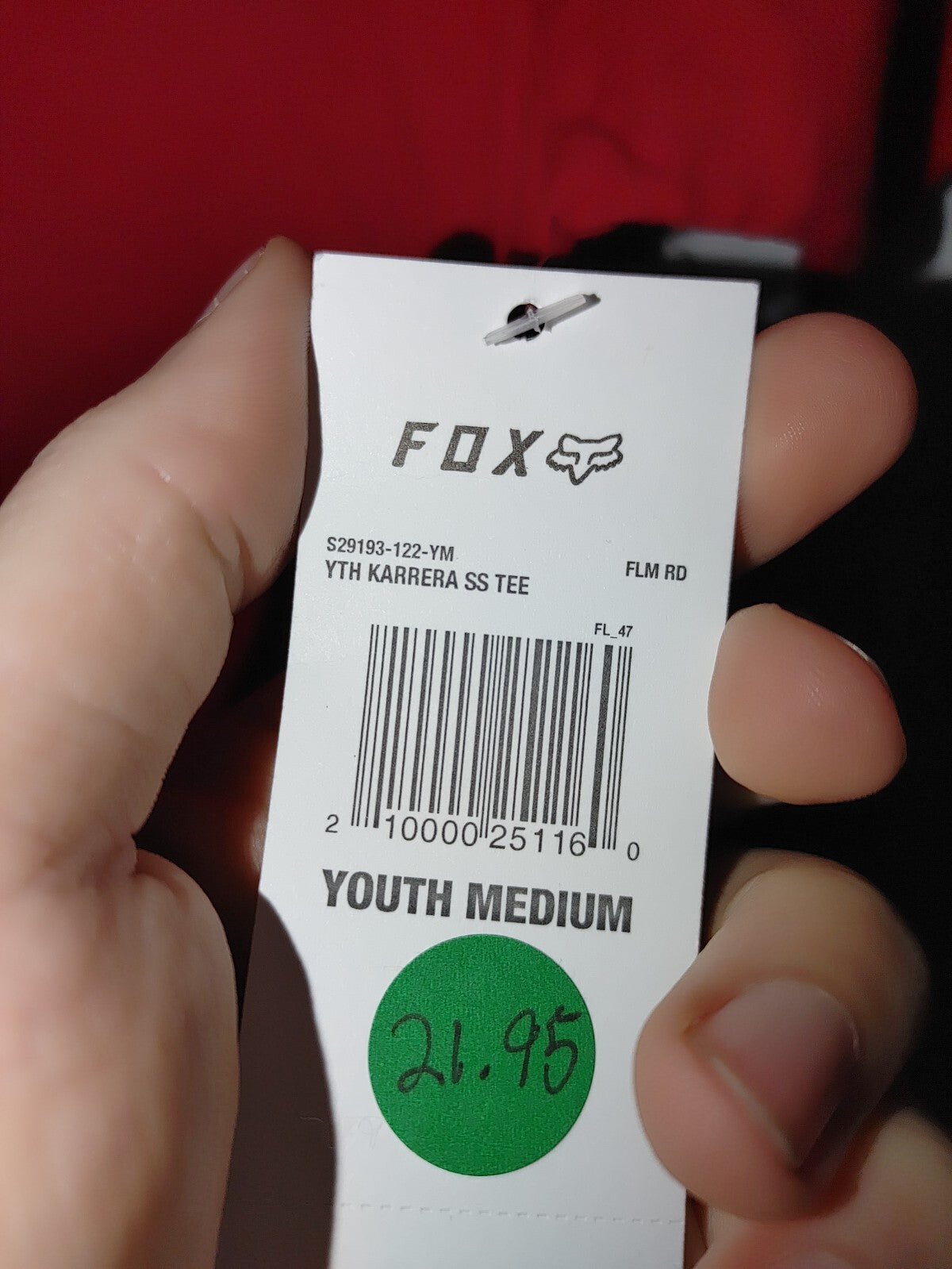 Fox Youth Karrera SS Tee Shirt Red Youth Medium2