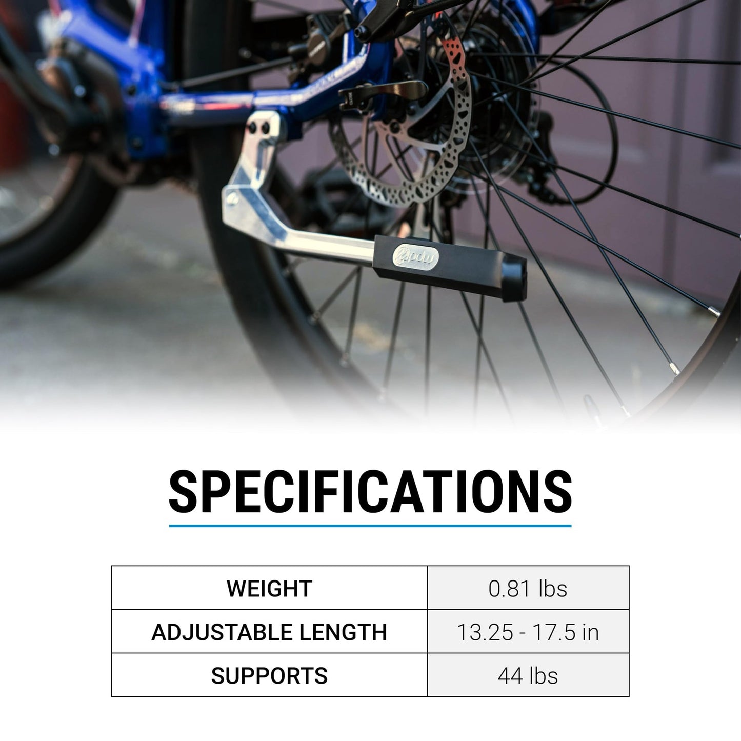 Portland Design Works Power Stance Bicycle Kickstand, Rear Mount 40mm, Silver4