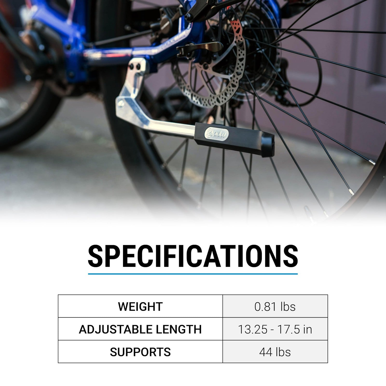 Portland Design Works Power Stance Bicycle Kickstand, Rear Mount 40mm, Silver4