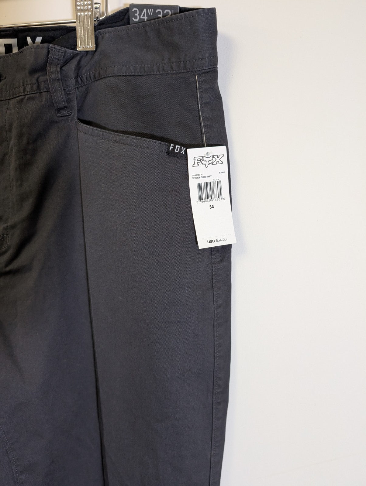 New Women’s Fox Racing Dodds Chino Pant Black Skinny Fit Pants Mid Rise Size 82