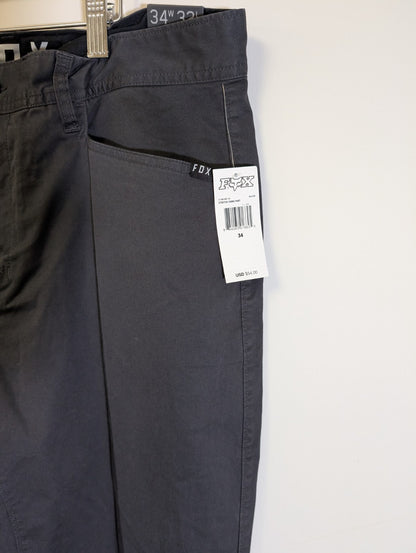 New Women’s Fox Racing Dodds Chino Pant Black Skinny Fit Pants Mid Rise Size 82