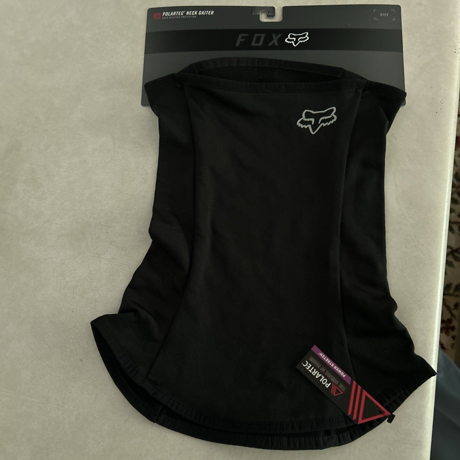 Fox Black Polartec power stretch neck gaiter0