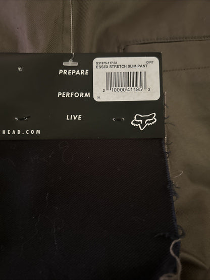 Fox Racing Pants Mens 32x32 Dk Taupe Slim Straight Essex Stretch2