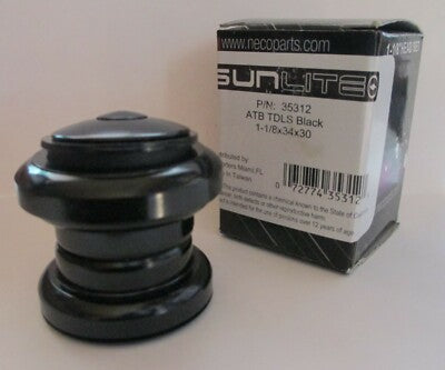 SunLite MTB Steel Threadless Headset 1-1/8x34x30 Black