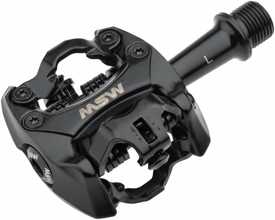 MSW FLASH II PEDALS DUAL SIDED CLIPLESS 9/16" BLACK ALUMINUM