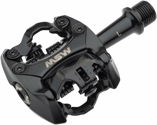 MSW FLASH II PEDALS DUAL SIDED CLIPLESS 9/16" BLACK ALUMINUM