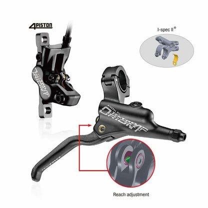 TEKTRO Orion HD-M745 Rear Hydraulic Bicycle Disc Brake Lever & 4-Piston Caliper