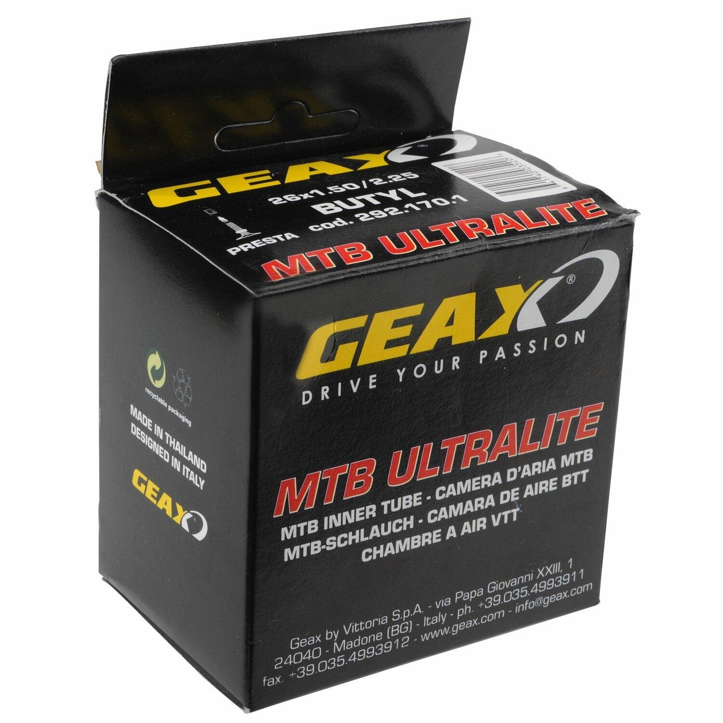 GEAXUltral ite Bike Tubes Set of 2 New In Box 26 x 1.1-1.5 Presta Valve