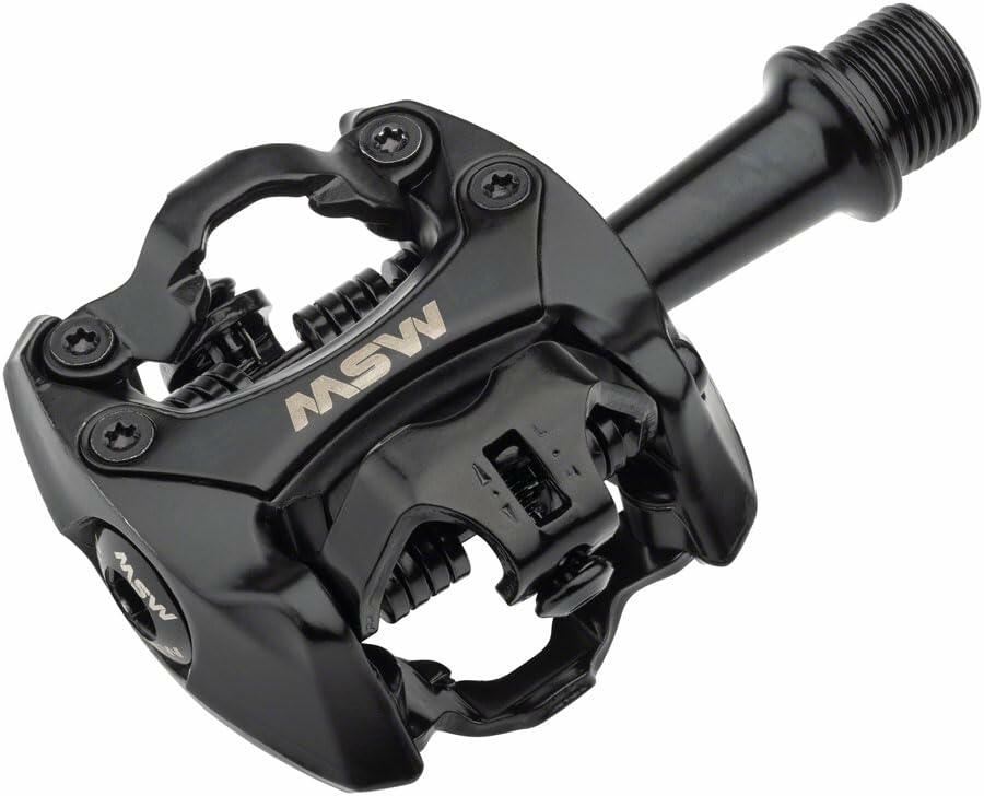MSW FLASH II PEDALS DUAL SIDED CLIPLESS 9/16" BLACK ALUMINUM
