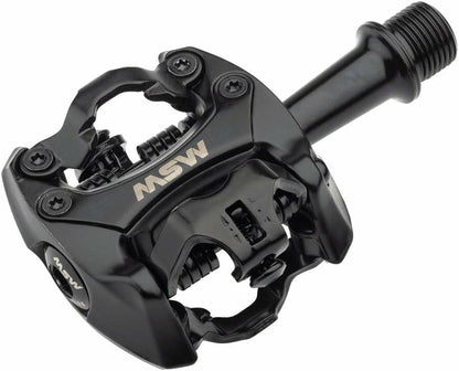 MSW FLASH II PEDALS DUAL SIDED CLIPLESS 9/16" BLACK ALUMINUM
