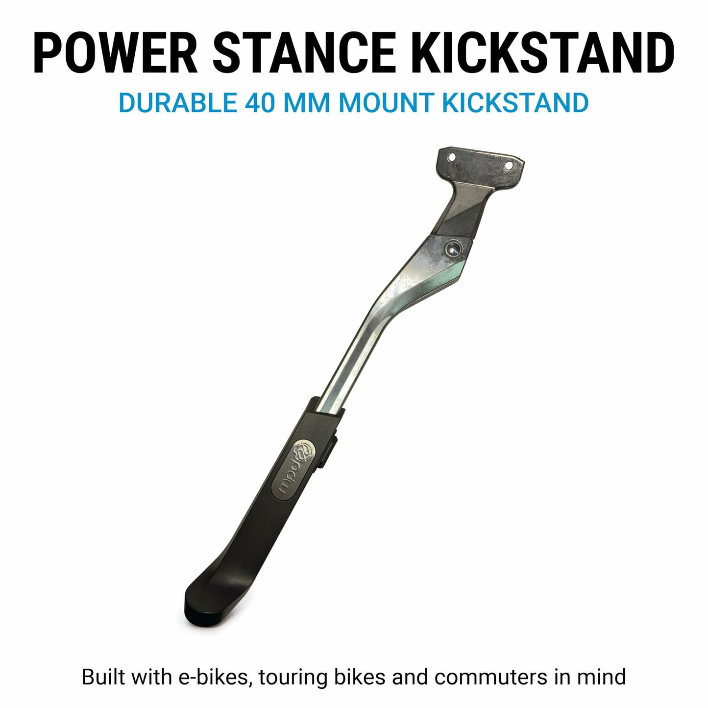Portland Design Works Power Stance Bicycle Kickstand, Rear Mount 40mm, Silver