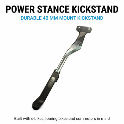 Portland Design Works Power Stance Bicycle Kickstand, Rear Mount 40mm, Silver
