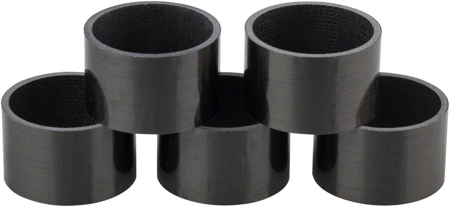 WHISKY UD Carbon Headset Spacers | 20mm | Gloss Black | 5-Pack