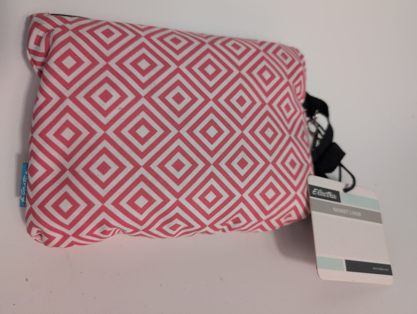 Electra Mosaic Bike Basket Liner, Black/Pink, Reversible With Strap