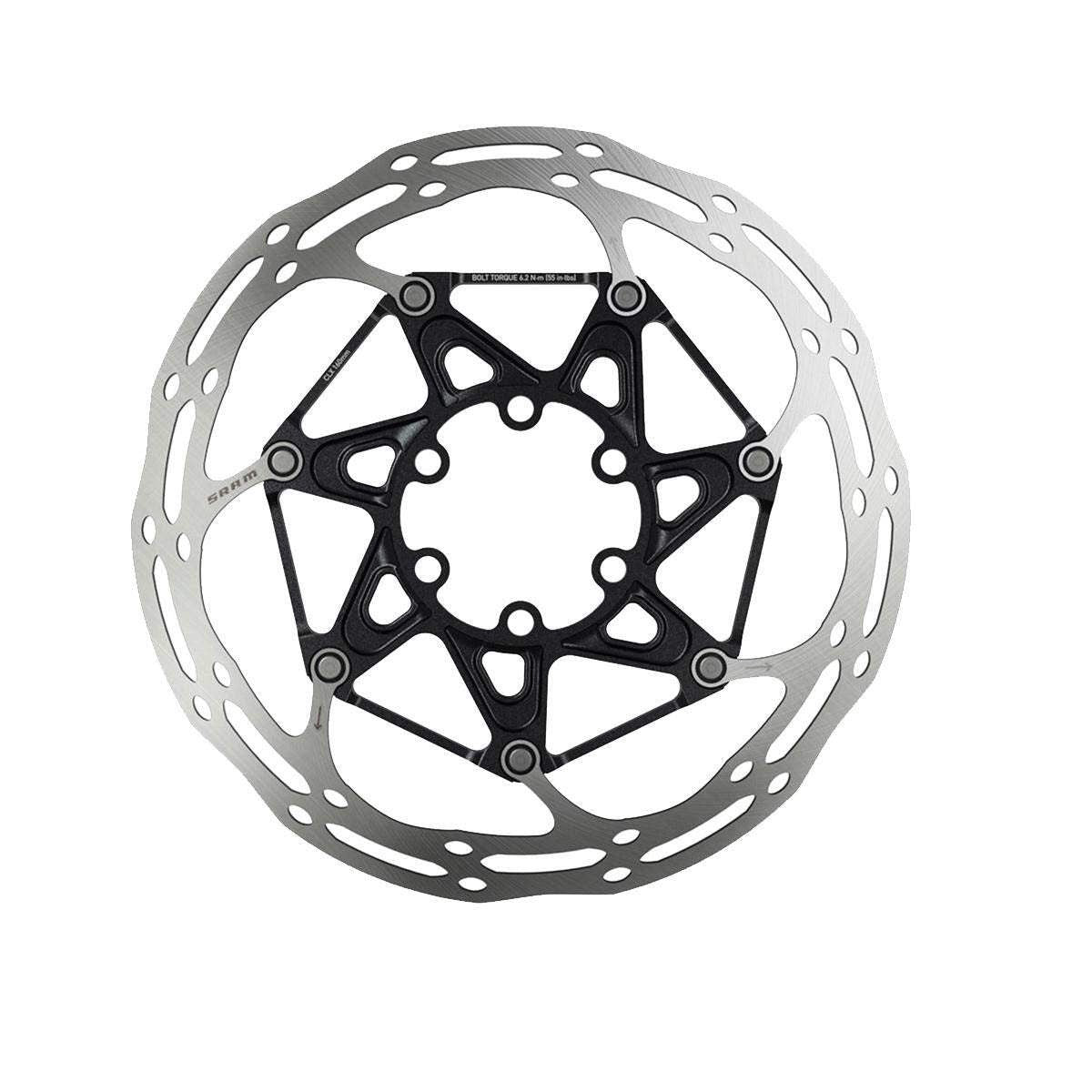 SRAM Rotor Centerline 2 Piece 160mm Black (Includes Ti Rotor Bolts) Rounded