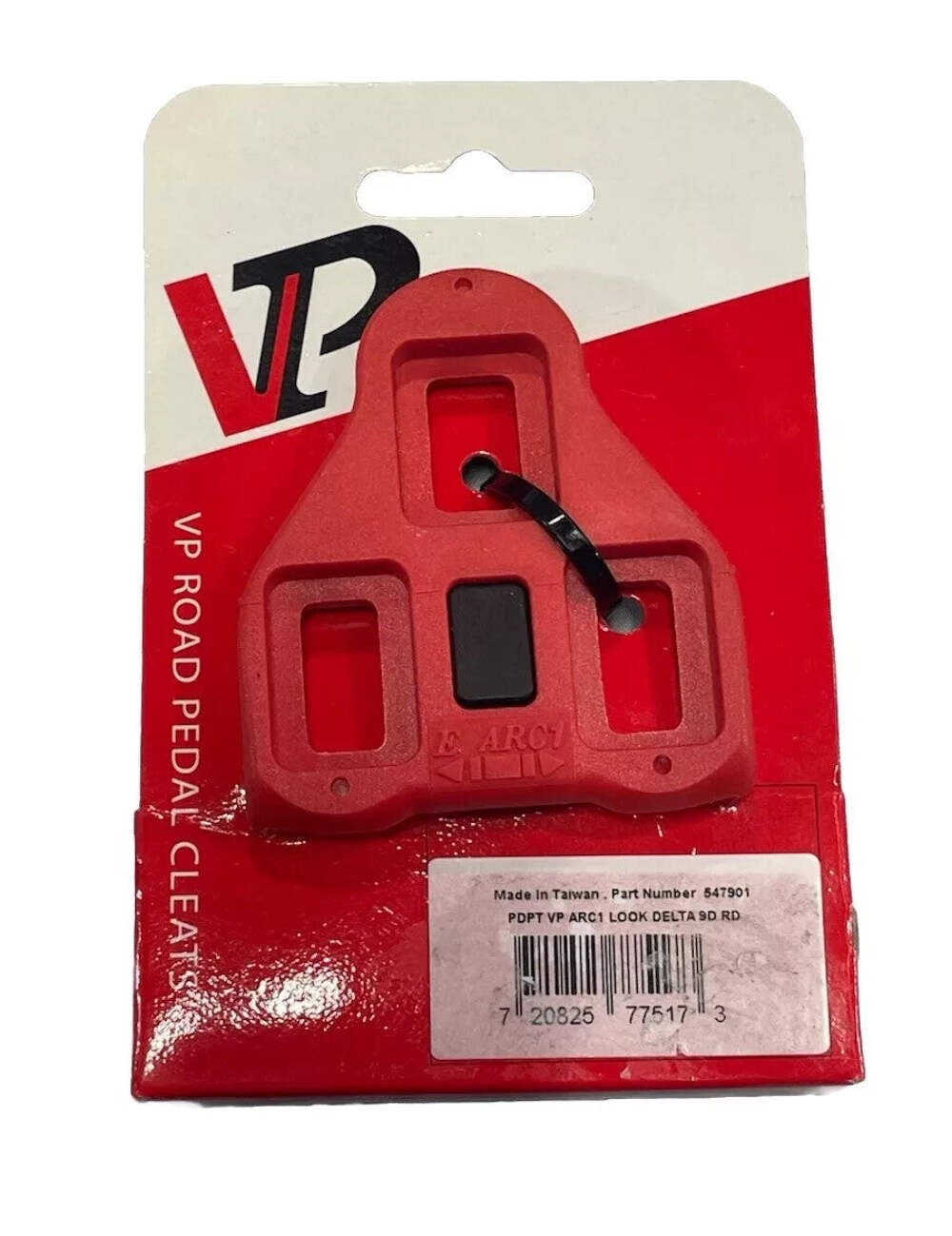 VP ARC 1 LOOK Delta Cleats, 9 Degree Red, 3 Bolt Road Cleats